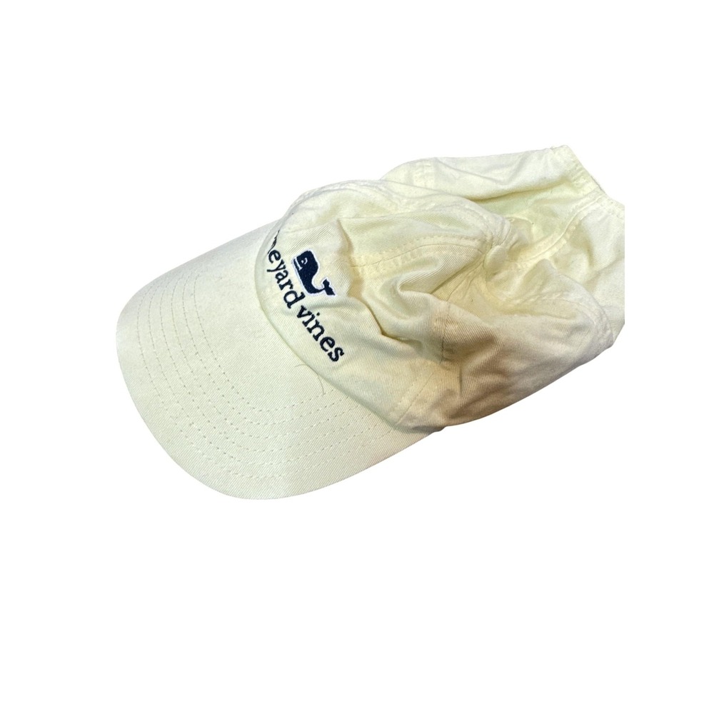 Vineyard Vines Hat Cap Strap Back Mens One Size Yellow Cotton Twill Whale Logo